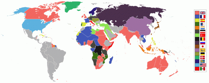 Карта на светските империи през 1898г