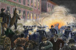 Цветна илюстрация на 1886 Haymarket Square Riot