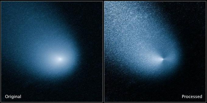 Комета, както се вижда от космическия телескоп Хъбъл