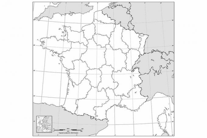 Празна карта на Франция