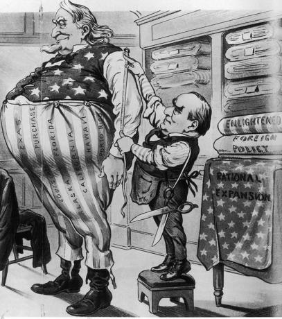 Карикатура за американския експанзионизъм, 1900 г