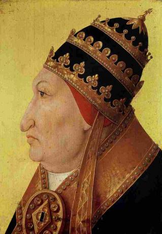 Живопис на портрет на Родриго Борджия (1431-1503) папа Александър VI