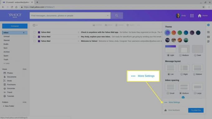 Още настройки в Yahoo Mail