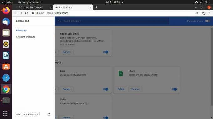 Страница с разширения на Google Chrome