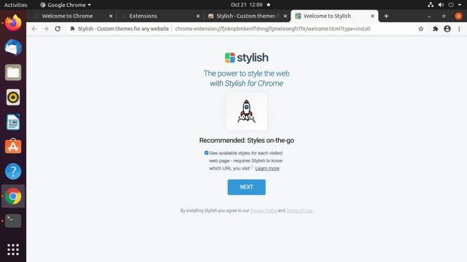 Google Chrome Stylish е инсталиран