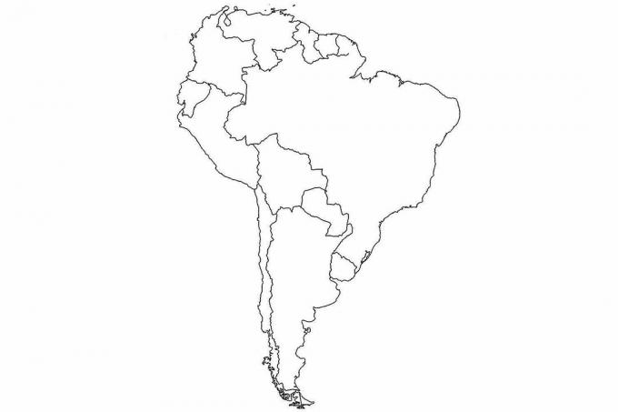 Празна карта на Южна Америка