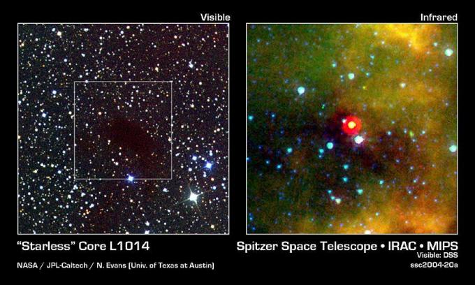 Галерия със снимки на космическия телескоп Spitzer - Ядрото без звезди, което не е