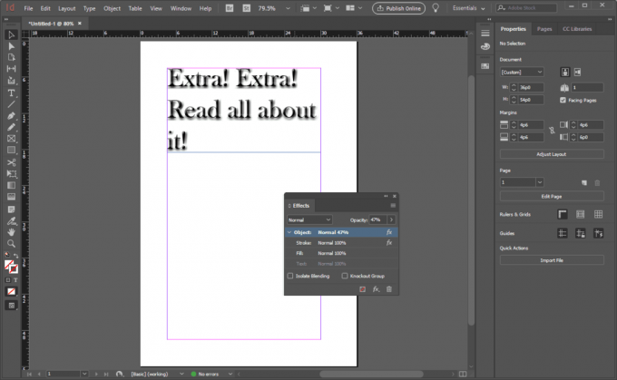 Релефен текст в InDesign