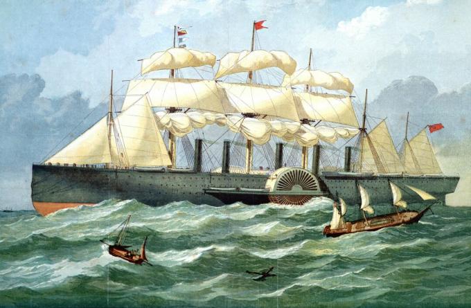 Цветен печат на SS Great Eastern на Brunel.