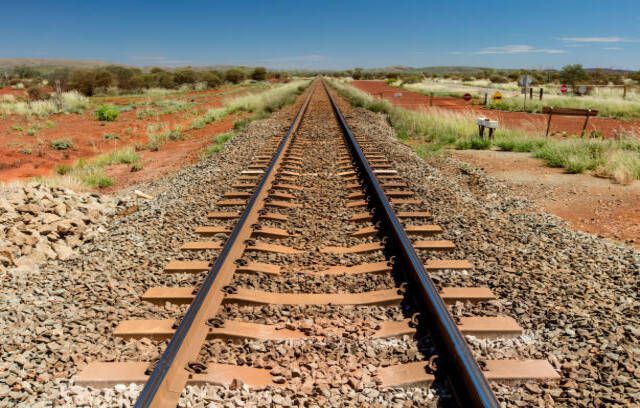Частна железопътна линия за минни цели, експлоатирана от Rio Tinto