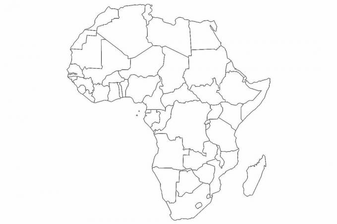 Празна карта на Африка