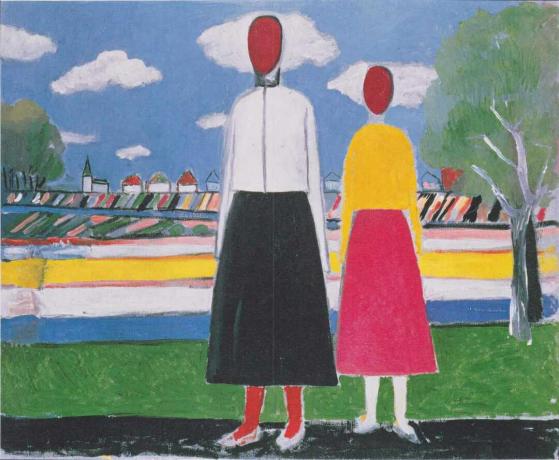 kazimir malevich две жени в пейзаж