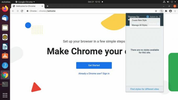 Google Chrome Стилни опции