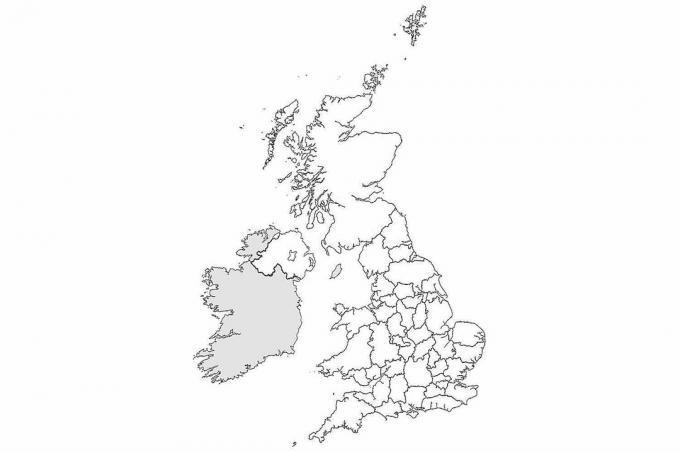 Празна карта на Обединеното кралство