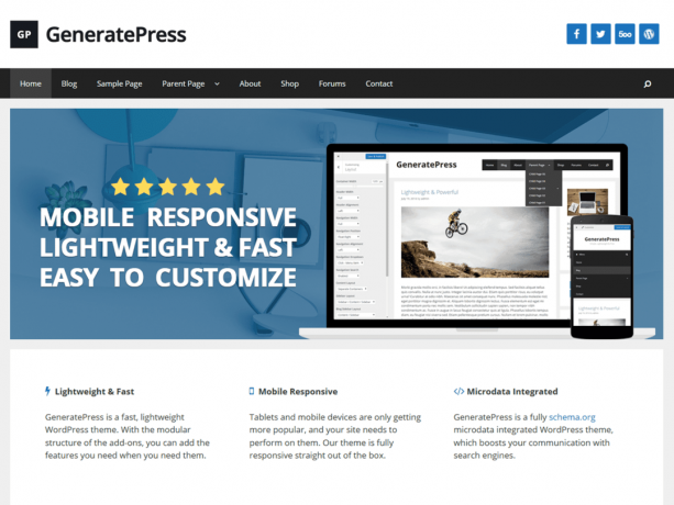 Тема GeneratePress WordPress