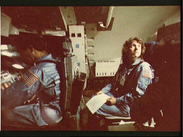 Снимки на космически совалки Challenger бедствия STS-51L - Криста МакАулф в симулатора на совалка за совалки