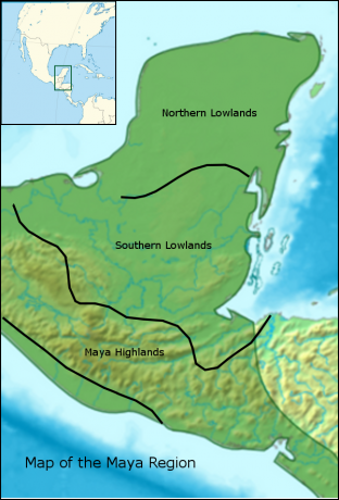 Карта на района на Маите